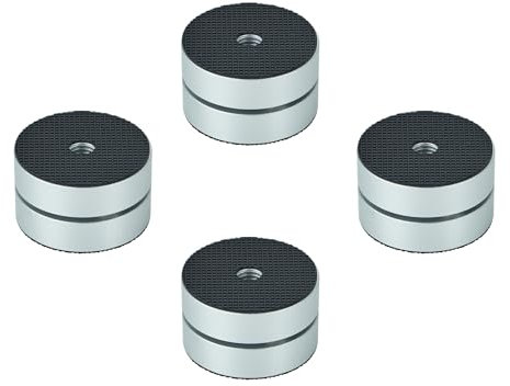 Pailvens Speaker Spikes Floor Protectors with Precision-Engineered Steel Balls Design, Shockproof Speaker Isolation Stand Feet for HiFi Amplifier, Subwoofer, DAC Recorder, Turntable, Sliver