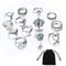 DHWEKU 13 Stück Kristall Boho Ring Silber Ringe Set Finger Ringe Mode Krone Knöchel Ring für Frauen und Mädchen