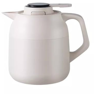 Caraffa Termica Pentola interna in ceramica con coperchio aperto con un clic e grande capacità for bottiglie di tè e acqua isolate. Isolamento duraturo for uso domestico. Caraffe Termiche(Bianco,1000M
