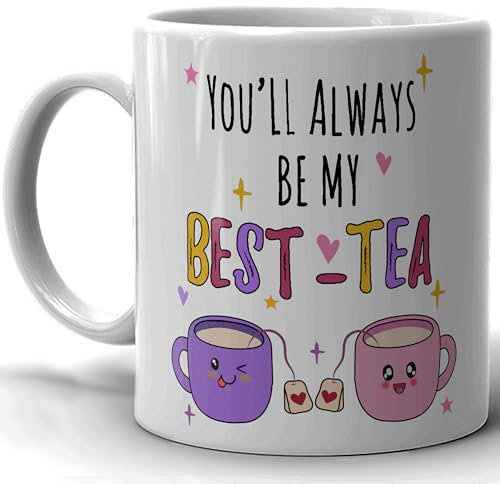 4GIFTSAKE Best-Tea Mug – Coffee Tea 11oz Ceramic Mug - Best Friend Birthday Gifts for Women, Bestie Gifts, Sisters Gift, Long Distance Friendship Gifts, Christmas Gifts for Best Friends