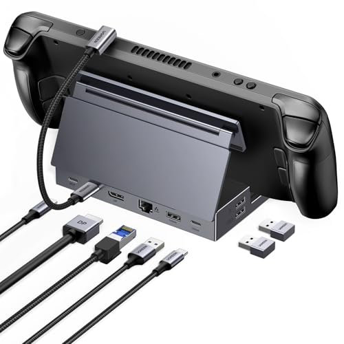 UGREEN 9 en 1 Docking Station USB C DP 4K 120Hz Compatible avec Steam Deck OLED ROG Ally X Legion Go Switch Dock USB C Adaptateur Ethernet Gigabit Data Ports 10Gbps PD 100W Lecteur de Carte SD TF