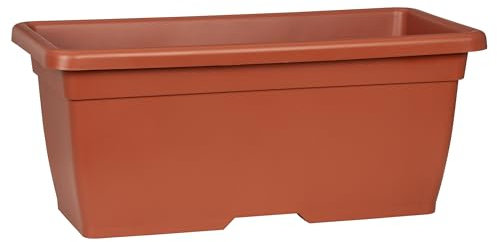 Scheurich Macetero Rectangular Nora Long 80 de plástico, Color Terracota, 80 cm de Ancho, 40 cm de Profundidad, 34 cm de Alto, 96,6 litros de Volumen