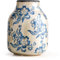 Keramik Vase, Weiß und Blau Porzellan, Vase Groß Blau für Haus, Landhaus Rustikale Dekoration für Zuhause, Tischvase für Blumen
