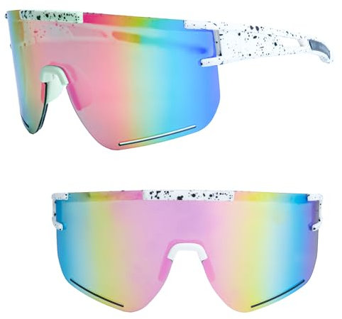 XSYKJGS Schnelle Brille Pink, Hellrosa Fahrradbrille, Sonnenbrille Herren Damen UV400 Schutz Polarisierte Sonnenbrille für das Reiten, Skifahren und Angeln im Fallschirmspringen