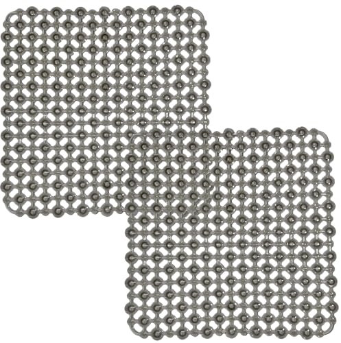 Echehi 2er-Pack Spülbeckeneinlage, 27 x 27 cm Selbst Zugeschnittene Spülbeckenmatte für Küchenspülen, Schnell Ablaufende Spülbecken Matte für Geschirr, Glaswaren, Gemüse. Grau