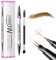 Microblading Augenbrauenstift, 2025 Neu Wischfest Eyebrow Pencil, Wasserfest 2-in-1 Dual-Ended Microblading Augenbrauenstift 3D Eyeliner mit Pinsel mit 2-Fork Tip für Natürliche (01#Hellbraun)