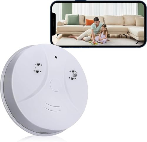 Smoke Detector with Spy Camera, 1080P HD WiFi Hidden Indoor Secret Nanny Camera Home Security Surveillance Camera Small Monitoring Camera with Remote App Control