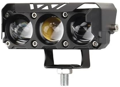 TOPOLVLCKC 3 Linsen Superhelle Motorradscheinwerfer LED-Linsenscheinwerfer Moto Nebelscheinwerfer Motorräder Fernlicht Abblendlicht Arbeitslicht Roller Motorrad Frontscheinwerfer(1pcs with Switch)