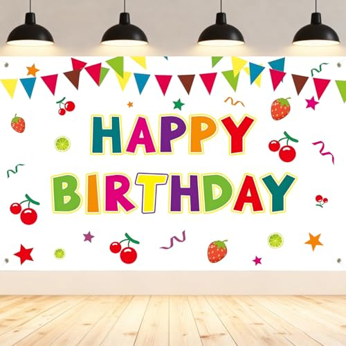 Geburtstag Deko Banner, Happy Birthday Banner Groß, Geburtstag Hintergrund Bunte Party Deko, Geburtstagsfeier Dekorationen Banner, Extra Große Stoff Schild Poster 180 * 110cm