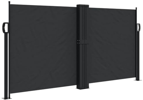 Générique Auvent latéral rétractable Noir 120x1200 cm,Maison & Jardin, Pelouses & Jardins, Vie en extérieur, Parasols & voiles d'ombrage, Noir (Poids 12.5KG)