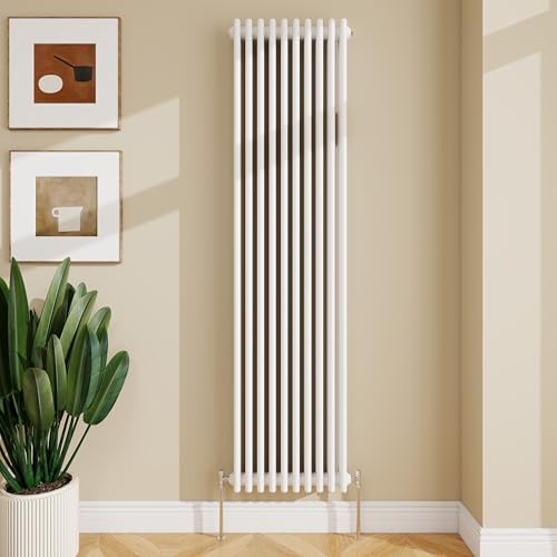 SLINE SANITARY 1800x470mm Cast Iron Style Traditional 3 Column Vertical White Central Heating Radiator