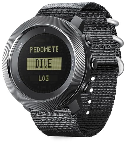 Asixxsix 100 M Tauchbare Unisex-Taucheruhr, Digitale Schwimm-Taucherarmbanduhr, LCD-Bildschirm mit Timer und Schrittzähler, Barometer, Thermometer, Kompass und Höhenmesser
