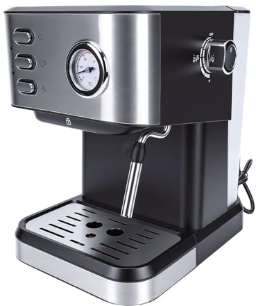 Yechiry 20-Bar-Espressomaschine, Kaffeemaschine mit PID-Temperaturregelung, 51-mm-Siebträger und Milchaufschäumer, für Latte Macchiato, Cappuccino und Heim- (A)