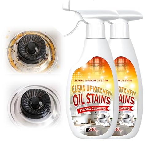Kitchen Cleaner, Oven Cleaner Heavy Duty, Multifunctional Cleaning Products, Kitchen Spray for Cleaning Up Kitchen Oil Stains, Daily Non-Abrasive Surface Cleaner for Range Hood, Ovens (2, 240ml)