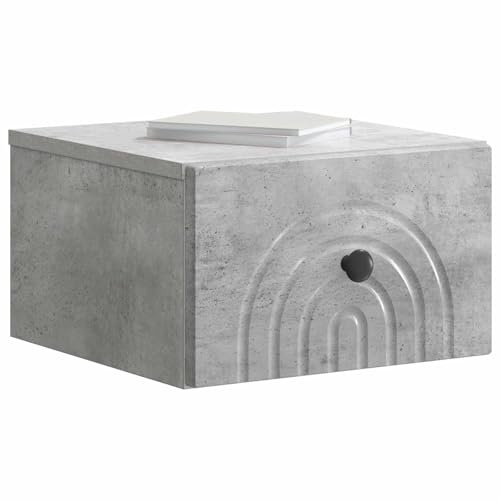 vidaXL Wandmontierter Nachttisch Betongrau 33 x 34,5 x 20 cm, Wohnzimmer-Aufbewahrung, Vintage-Schrank, rechteckig, viel Platz, Coole Lösungen für effiziente Ordnung