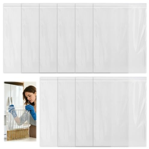 10 PCS Oven Shelf Cleaning Bags, Reusable Oven Cleaner Bags for Racks, Thick Soaking Bag for Various Sizes of Ovens Racks (60x40cm)