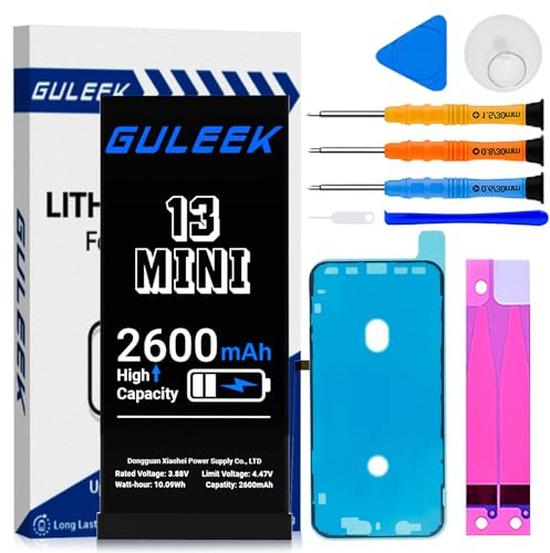 Akku für iPhone 13 mini 2600mAh Hochkapazität mit Reparaturset Werkzeug | Lange Akkulaufzeit, stabile Leistung, sicherer Betrieb, einfacher Austausch, langlebiger Akku, zuverlässige Qualität