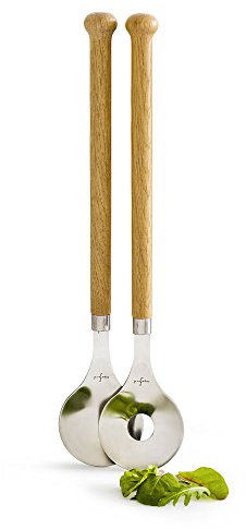 Sagaform 5017605 serving utensils Salatbesteck, Edelstahl, braun, 31 x 5,8 cm