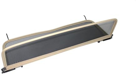 Tief-Tech Windschott für Renault Megane 2 (2004-2011) - Klappbar - mit Schnellverschluss - Beige | Windabweiser | Windblocker | Wind Deflector