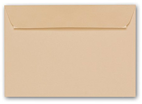 ARTOZ 50x Briefumschläge DIN C6 Baileys (Creme) - 16,2 x 11,4 cm - haftklebend - gerippte Kuverts ohne Fenster - Serie Artoz 1001