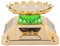 Solar Drehteller, Solarbetriebene Vitrine mit LED Licht um 360 Plattenspieler Ständer 300-500 g Tragfähigkeit, für Uhrentelefon, Schmuckringanzeige (Gold)