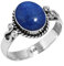 Jeweloporium Blau Echt Lapislazuli 925 Silber Ringe für Damen Edelstein Handgefertigt Silber Ringe Größe 50(15.9) das Erntedankfest Geschenk Cocktail Schmuck