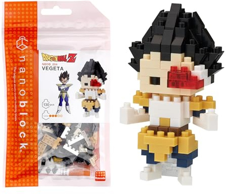 Bandai - Nanoblock - Vegeta - Dragon Ball Z - Mini-Bausteinfigur - Konstruktionsspiel - Bausatz für Manga-Pixel-Figur - NBDB004