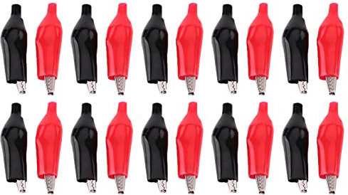 20pièces 28mm Pince en métal, Pince électrique avec Manchons isolants en PVC recouverts pour Tester Le Compteur