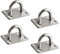 Mooche 4PCS M6 Pad Eye Plate Suspension Ceiling Hook, Stainless Steel Brushed Heavy Duty U Shape Staple Ring Loop with Screws for Wall Ceiling Hanging