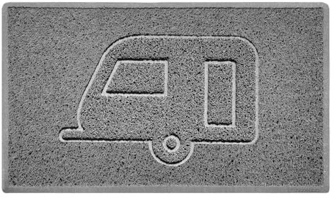 Nicoman CARAVAN Embossed Shape Door Mat Dirt-Trapper Washable Barrier Doormat-(Use Indoor or Sheltered Outdoor)-(75x44cm/29.5x17.3inches,Medium) Grey