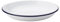 Utopia Eagle Enamel Deep Plates 8.5 / 22cm - Single - White Enamel Oval Plates with Blue Rim