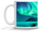 Merchandise for Fans Becher aus Keramik nachtleuchtend/glow in the dark/fluoreszierend - Motiv: Norwegen Aurora Borealis/Polarlicht über den Lofoten