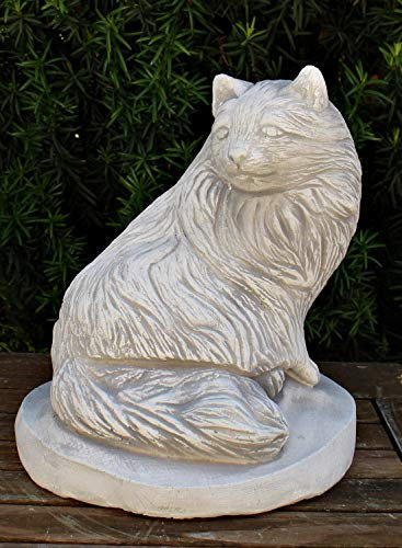 Deko Figur Tierfigur Katze sitzend H 27 cm Katzenfigur Gartenfigur aus Beton