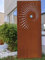 Zen Man Garten Sichtschutz aus Metall 1mm Rost Gartenzaun Gartendeko rost Sichtschutzwand mit Glasdeko (032100-4: B75*H180cm)