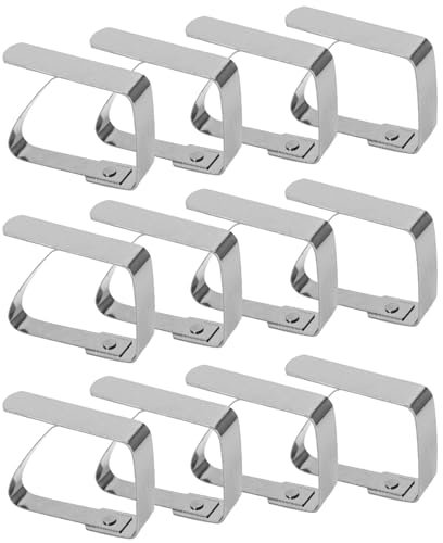 MEIRRAI Tischdeckenklammern, 12 Stück Tischklammern, Groß Tischtuchklammern Outdoor, 3,15 x 2,76 inch Tischdecken Klammern Edelstahl für Draußen