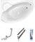 ECOLAM® Badewanne Wanne Eckwanne Eckbadewanne Acryl weiß Finezja 170x110 cm LINKS Ablaufgarnitur Ab- und Überlauf Automatik Füße Silikon Komplett-Set