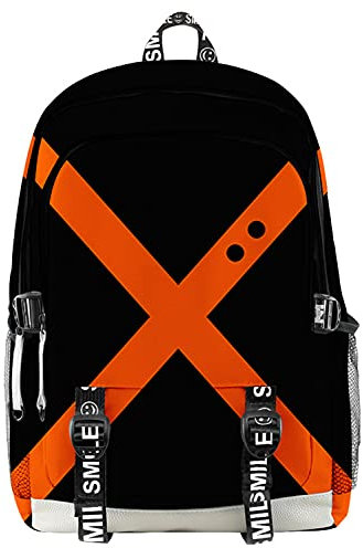 AMOMA Unisex Anime My Hero Academia Cosplay Deku Bakugou Leicht Mehrzweck Canvas Daypacks Freizeit Rucksack(One Size,CosplayBakugou)