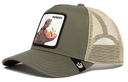 Goorin Bros. Trucker Cap Hippo Hooray Hungry Olive Khaki, Size:OneSize