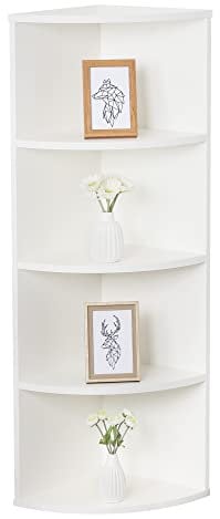 RICOO Eckregal Hängend 110 x 33 x 33 Weiß Matt, Spanplatte aus Holz, Hängereral WM058-WM, Regal Wand, Bücherregal Eck Wandregal Ecke Küchenregal Wandboard Eckwandregal Schweberegal
