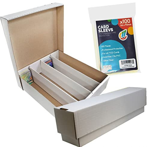 collect-it Giant Deck Boxes Bundle - Storage (White) for 5000 Cards (Magic/Pokemon/YuGiOh/Digimon/TCG Cards) Sleeves