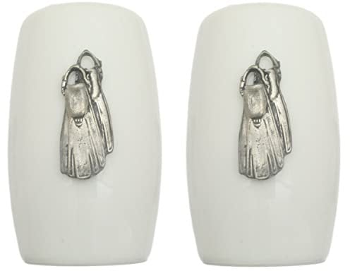 Flipper China Salt and Pepper Shakers Cruet Set Modern White CSP 132