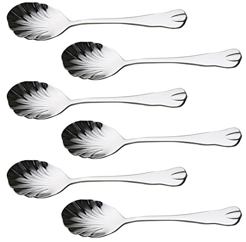 6 Pcs Coffee Sugar Spoon Stainless Steel Coffee Spoons Stainless Steel Teaspoon for Latte Coffee Espresso Hot Chocolate Hot Drinks Dessert