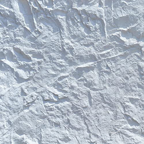 Faux Split Rock Wall Panel, Imitation Stone Wall Covering, 3D Resin Wall Panels DIY for Interior or Exterior Wall Decoration, Faux Stone Tiles Pack of 4 Tiles (Matte White)