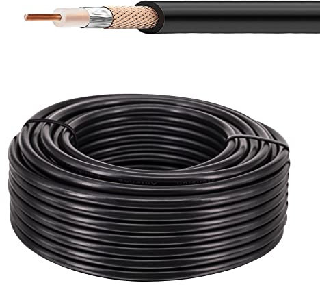 urcianow Cable Coaxial RG58 50 Ohm 15 Metros Cable RG58 Antena WiFi Baja Pérdida, para Walkie Talkie/Radio, con Conectores BNC/SMA/UHF