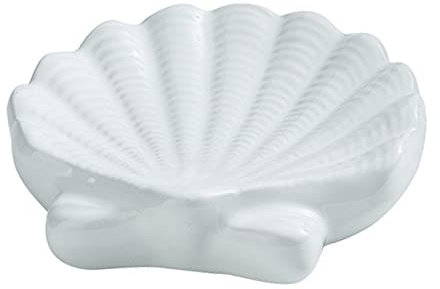 Jabonera de Concha, Bandeja de joyería de Estrella de mar, Soporte de jabón de cerámica para baño, bañera, Fregadero de Cocina y Espacios de tocador (Concha)