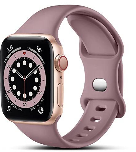 CeMiKa Sport Armband Kompatibel mit Apple Watch 44mm 42mm 45mm 46mm 49mm | Weiches Silikon Armbänder Kompatibel mit iWatch Series 12 11 10 9 8 7 6 5 4 SE SE3 Ultra 4 3 2 1, Damen Herren, RauchViolett