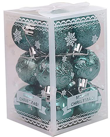 Valink 12 Stück Weihnachtskugeln für Weihnachtsbaumdekoration, 4 cm kleine, bruchsichere Kugelkugeln zum Aufhängen für Festival, Urlaub, Hochzeit, Party, olivgrün
