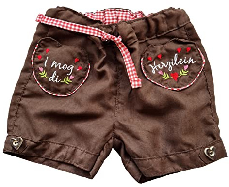 Bondi Trachten Shorts in Lederhoselook i mog di braun für Mädchen