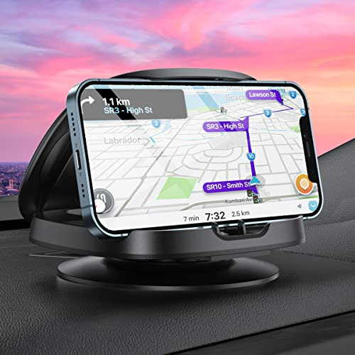 JOYEKY Support Telephone Voiture, Porte Téléphone 360° pour Tableau de Bord, Vue Horizontale & Verticale, Lavable Réutilisable, iPhone Samsung Android