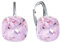 Damen Hängen Ohrringe Silber 925 mit Marken Kristalle Zirkonia - Schmuck Echt Silberne Hängende Ohrhanger für Frauen und Mädchen - Hängeohrringe Ideal Geschenk (Light Rose)